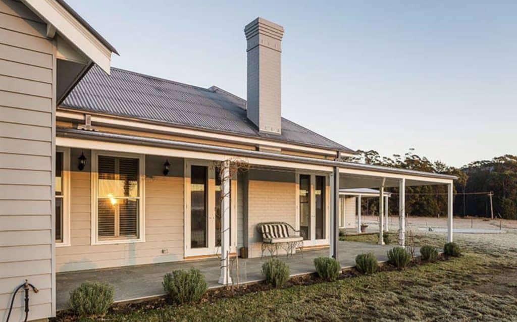 modern farmhouse with metal roof